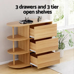 Artiss Chest of 3 Drawers Storage Cabinet 3 Shelves Pine - Furniture > Bedroom > Dressers
