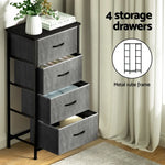 Artiss Chest of 4 Drawers Storage Dresser Tallboy Grey - Furniture > Bedroom > Dressers