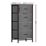 Artiss Chest of 4 Drawers Storage Dresser Tallboy Grey - Furniture > Bedroom > Dressers