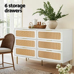 Artiss Chest of 6 Drawers Lowboy Cabinet White - Furniture > Office > Storage Cabinets