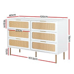 Artiss Chest of 6 Drawers Lowboy Cabinet White - Furniture > Office > Storage Cabinets