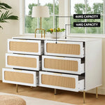Artiss Chest of 6 Drawers Lowboy Cabinet White - Furniture > Office > Storage Cabinets