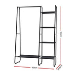Artiss Clothes Rack Coat Stand 150cm Hanger Closet Black - Furniture > Bedroom