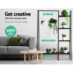 Artiss Clothes Rack Coat Stand 150cm Hanger Closet Black - Furniture > Bedroom
