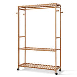 Artiss Clothes Rack Coat Stand 165x112cm Hanger Wheels - Furniture > Bedroom