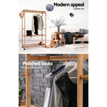 Artiss Clothes Rack Coat Stand 165x112cm Hanger Wheels - Furniture > Bedroom