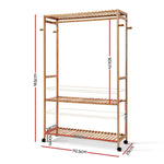 Artiss Clothes Rack Coat Stand 165x112cm Hanger Wheels - Furniture > Bedroom