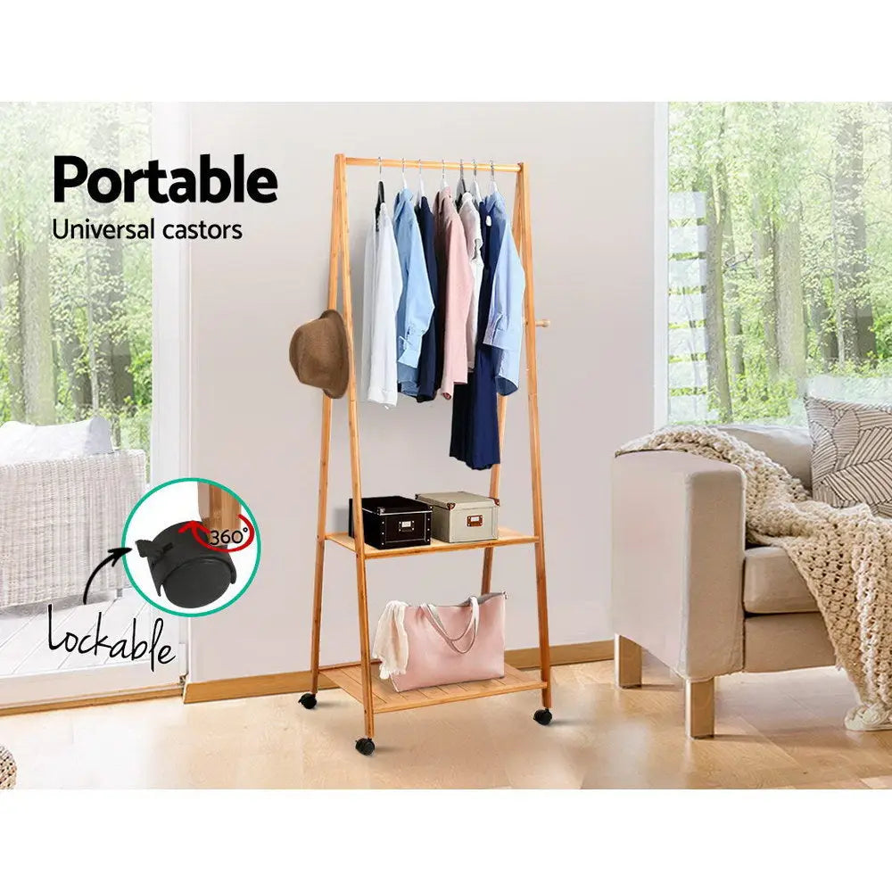 Artiss Clothes Rack Coat Stand 165x59cm Hanger Wheels - Furniture > Bedroom