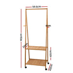 Artiss Clothes Rack Coat Stand 165x59cm Hanger Wheels - Furniture > Bedroom