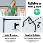 Artiss Clothes Rack Coat Stand 6FT Rail Wheels - Furniture > Bedroom