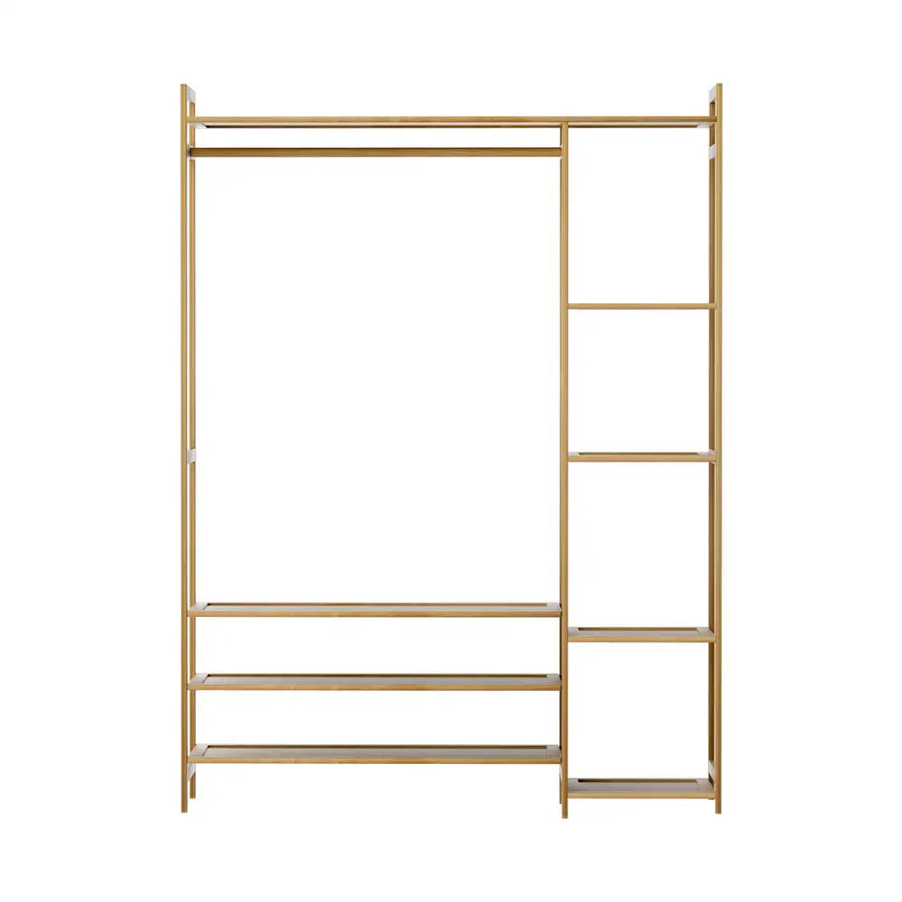 Artiss Clothes Rack Coat Stand 8 Shelves Bamboo - Furniture > Living Room