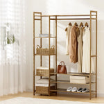 Artiss Clothes Rack Coat Stand 8 Shelves Bamboo - Furniture > Living Room