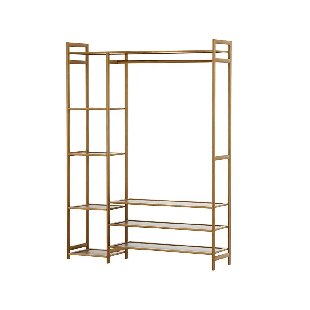 Artiss Clothes Rack Coat Stand 8 Shelves Bamboo - Furniture > Living Room