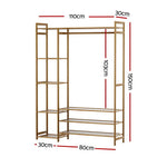 Artiss Clothes Rack Coat Stand 8 Shelves Bamboo - Furniture > Living Room