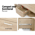 Artiss Coffee Table 1 Drawer Oak Maxi - Furniture > Living Room