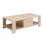 Artiss Coffee Table 1 Drawer Oak Maxi - Furniture > Living Room