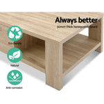 Artiss Coffee Table 1 Drawer Oak Maxi - Furniture > Living Room