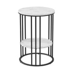 Artiss Coffee Table 2-Tier Round Marble Effect - Furniture > Living Room > Coffee Tables