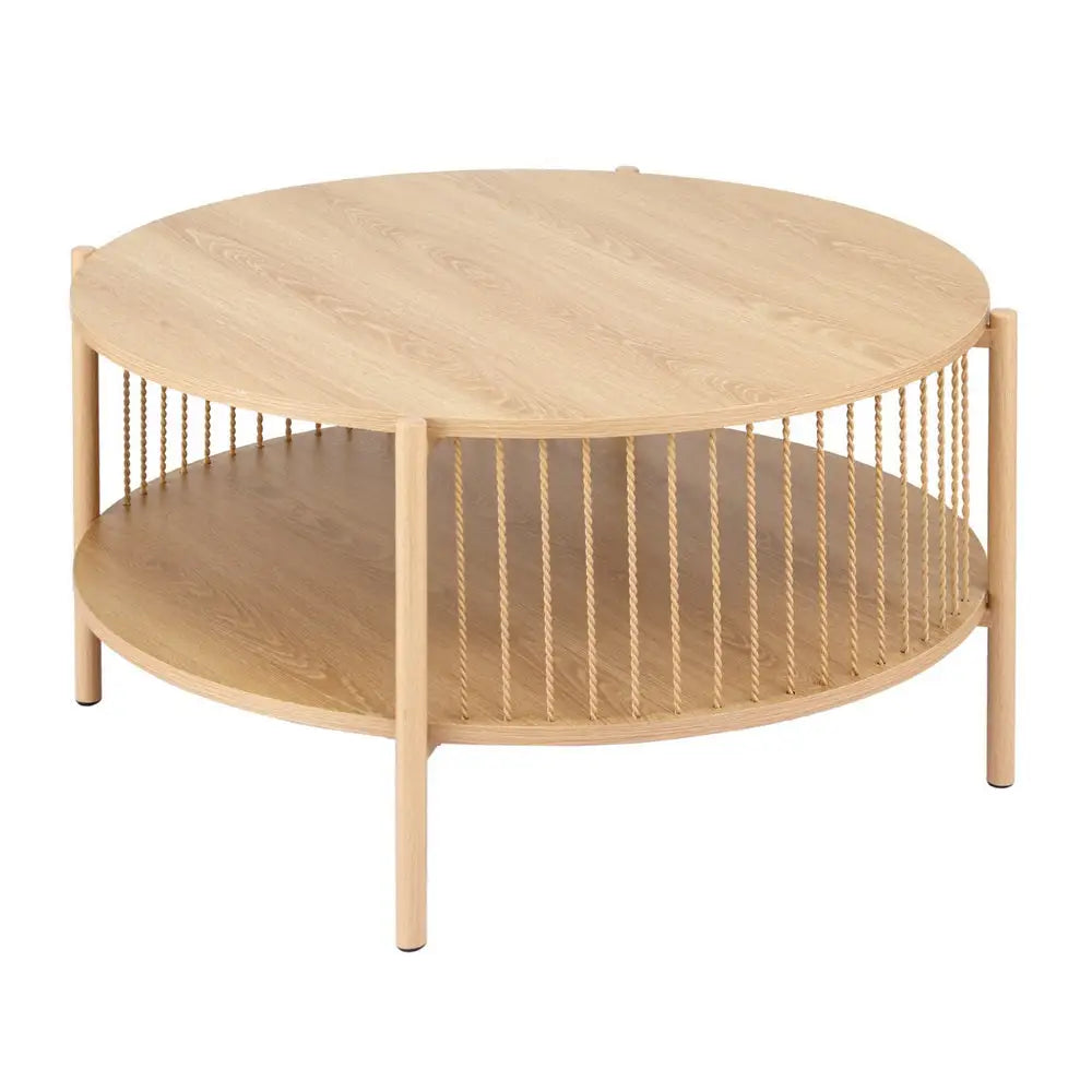 Artiss Coffee Table 2-Tier Round Wood - Furniture > Living Room > Coffee Tables