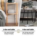 Artiss Coffee Table 2-Tier Round Wood - Furniture > Living Room > Coffee Tables