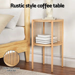 Artiss Coffee Table 2-Tier Round Wood - Furniture > Living Room > Coffee Tables