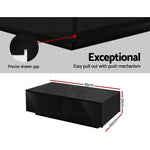 Artiss Coffee Table 4 Drawers Black Trevi - Furniture > Living Room > Coffee Tables