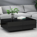 Artiss Coffee Table 4 Drawers Black Trevi - Furniture > Living Room > Coffee Tables