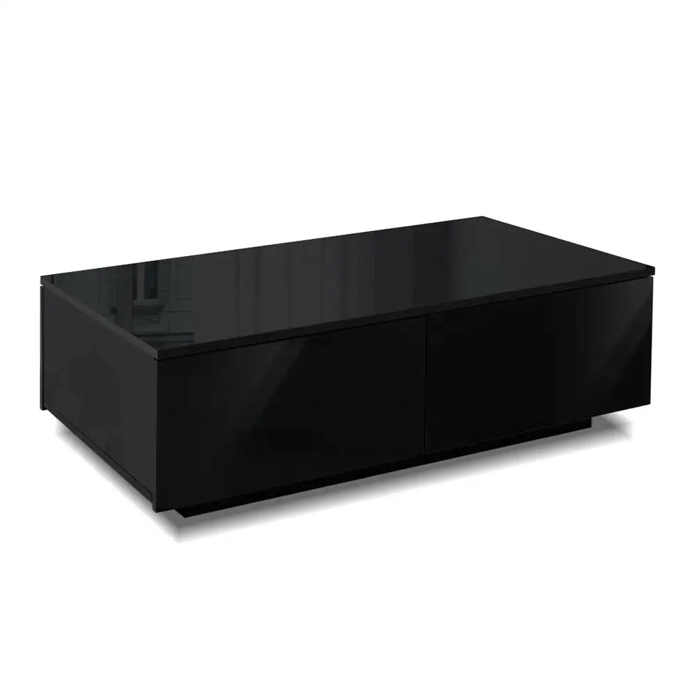 Artiss Coffee Table 4 Drawers Black Trevi - Furniture > Living Room > Coffee Tables
