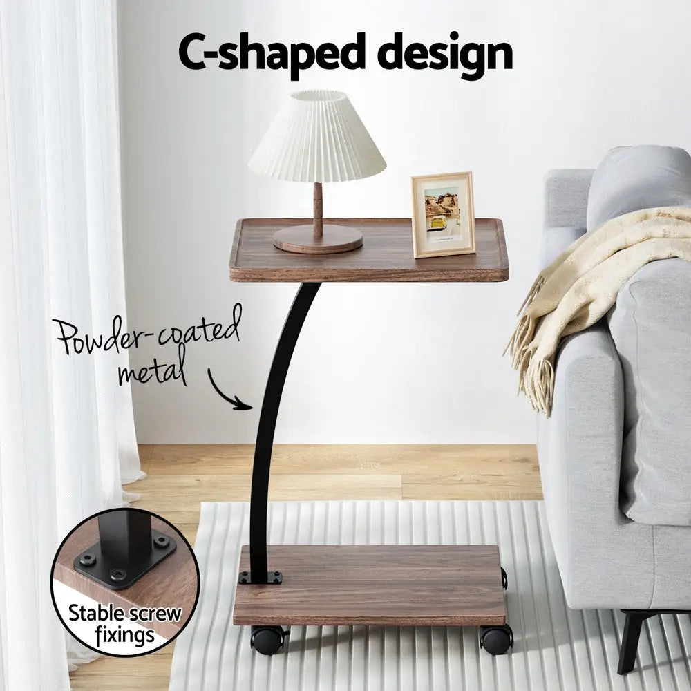 Artiss Coffee Table C Shaped - Furniture > Living Room > Coffee Tables