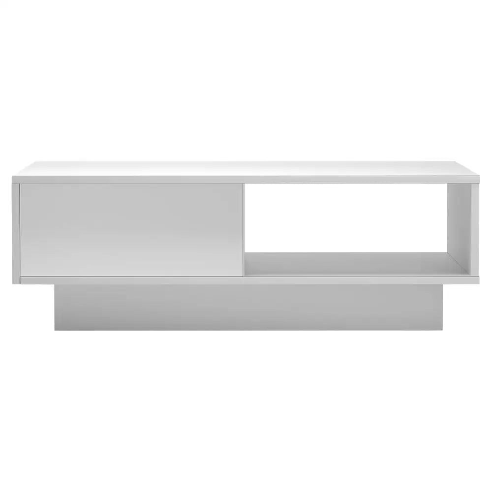 Artiss Coffee Table Led Lights White - Furniture > Living Room