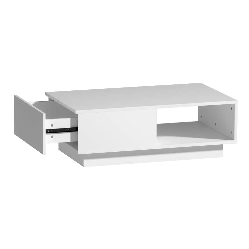 Artiss Coffee Table Led Lights White - Furniture > Living Room