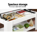 Artiss Coffee Table Lift-top Coffee Table White - Furniture > Living Room