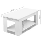 Artiss Coffee Table Lift-top Coffee Table White - Furniture > Living Room
