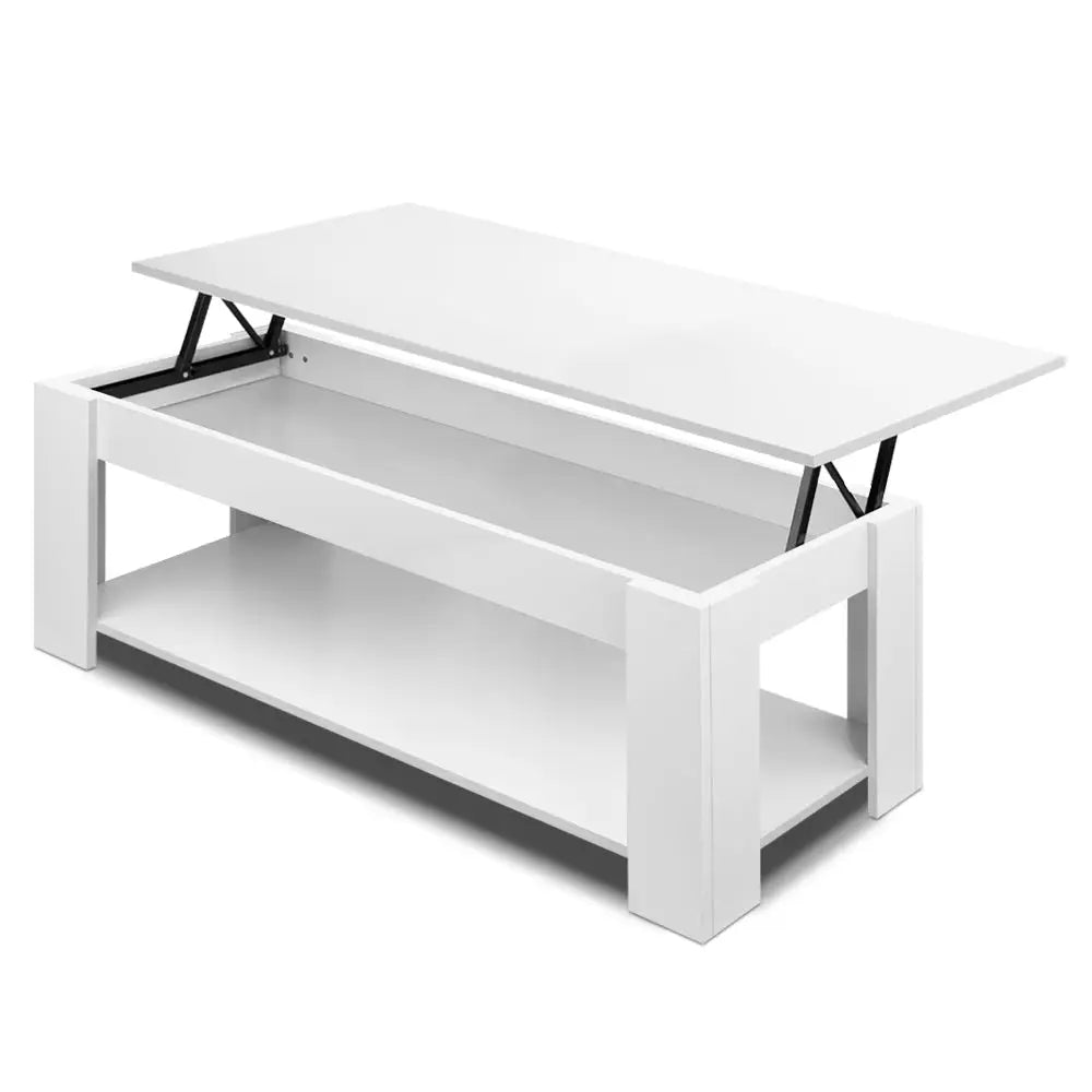 Artiss Coffee Table Lift-top Coffee Table White - Furniture > Living Room