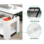 Artiss Coffee Table Lift-top Coffee Table White - Furniture > Living Room