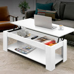 Artiss Coffee Table Lift-top Coffee Table White - Furniture > Living Room