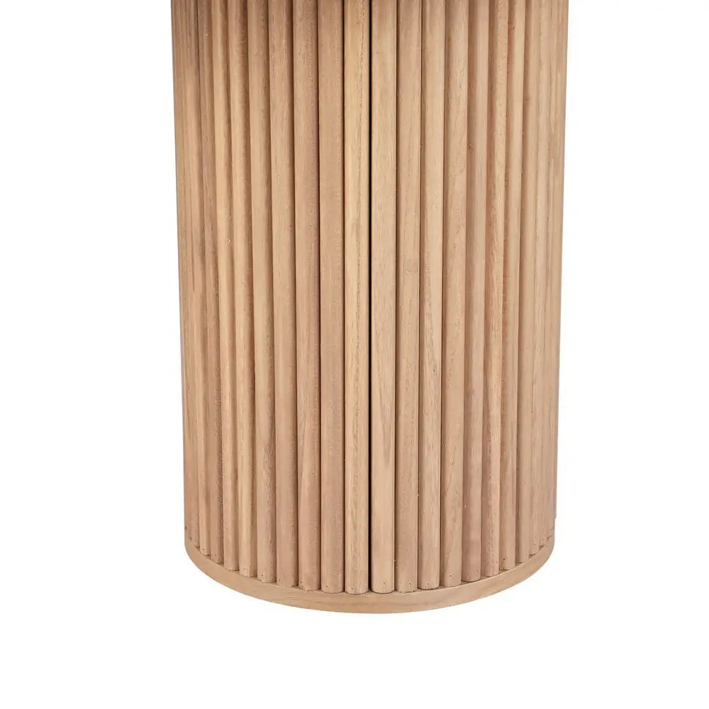 Artiss Coffee Table Oval 100CM Pine Samuel - Furniture > Living Room