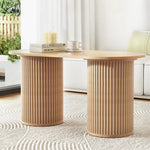 Artiss Coffee Table Oval 100CM Pine Samuel - Furniture > Living Room