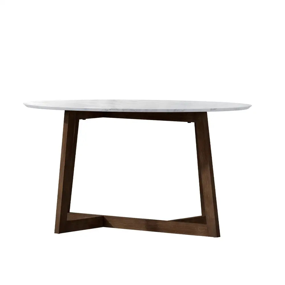 Artiss Coffee Table Oval Marble Effect - Furniture > Living Room > Coffee Tables