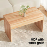 Artiss Coffee Table Rectangle Fluted Side 100CM - Furniture > Living Room > Coffee Tables