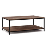 Artiss Coffee Table Rectangular 93CM Walnut Olin - Furniture > Living Room
