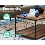 Artiss Coffee Table Rectangular 93CM Walnut Olin - Furniture > Living Room