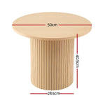 Artiss Coffee Table Round Fluted - Furniture > Living Room > Coffee Tables
