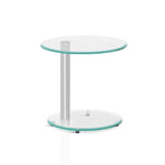 Artiss Coffee Table Round Tempered Glass Side End Beside Tables Cafe 45cm - Furniture > Dining