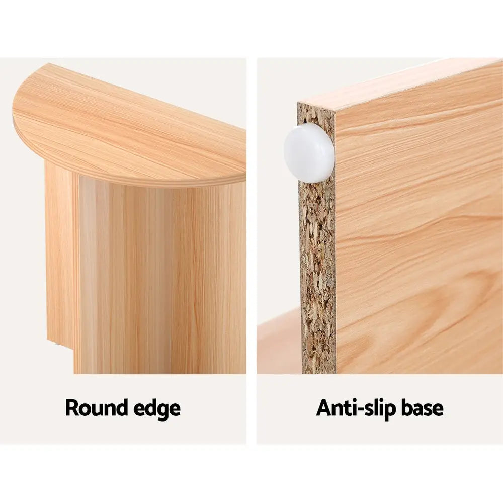 Artiss Coffee Table Semi-circle 48CM Pine Elva - Furniture > Living Room > Coffee Tables