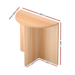 Artiss Coffee Table Semi-circle 48CM Pine Elva - Furniture > Living Room > Coffee Tables