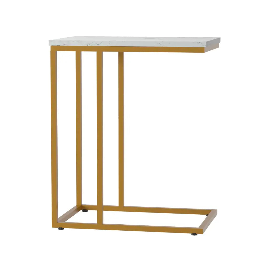 Artiss Coffee Table Side Table Marble Effect Emma - Furniture > Living Room