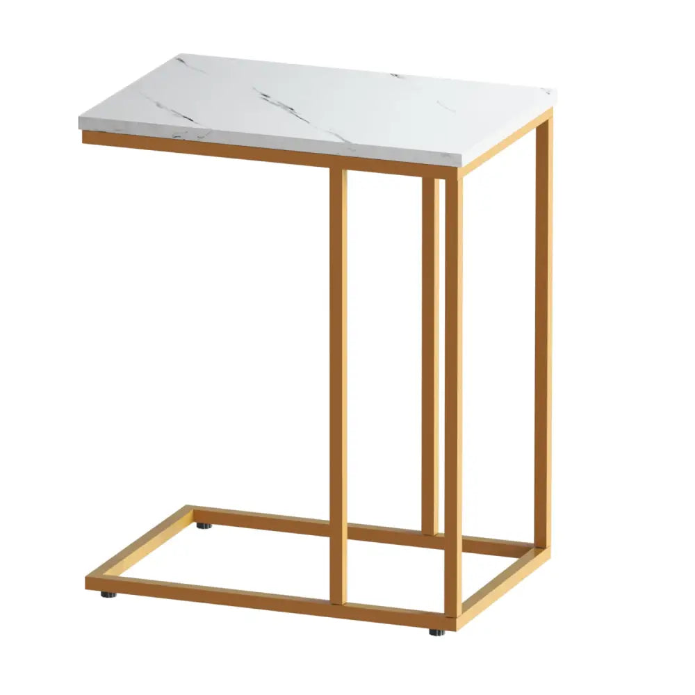 Artiss Coffee Table Side Table Marble Effect Emma - Furniture > Living Room