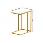 Artiss Coffee Table Side Table Marble Effect Emma - Furniture > Living Room