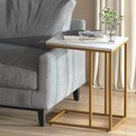 Artiss Coffee Table Side Table Marble Effect Emma - Furniture > Living Room